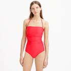 J.Crew DD-cup ruched bandeau one-piece swimsuit
