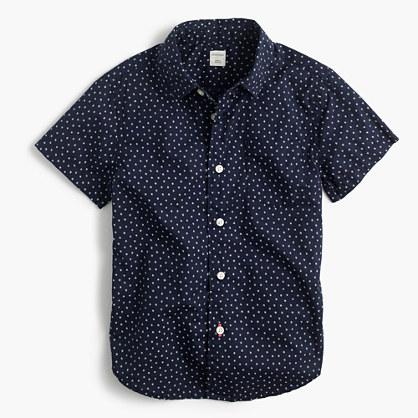J.Crew Boys' short-sleeve Secret Wash shirt in tiny stars