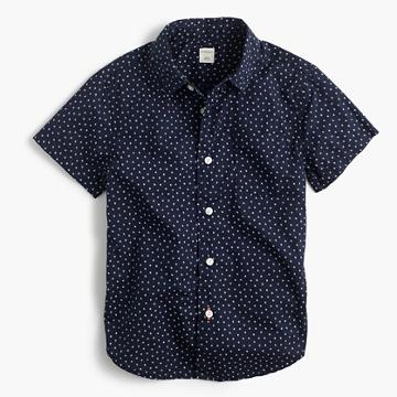 J.Crew Boys' short-sleeve Secret Wash shirt in tiny stars