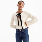 J.Crew Velvet tie-front top