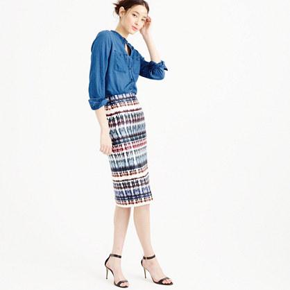 J.Crew Collection silk skirt in tie-dye print