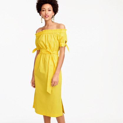 J.Crew Petite off-the-shoulder tie-waist dress