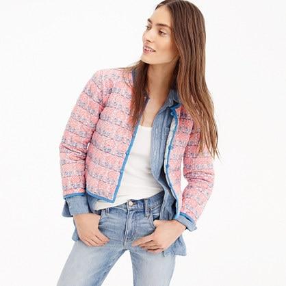 J.Crew SZ Blockprints™ for J.Crew reversible quilted jacket in lilac pineapple