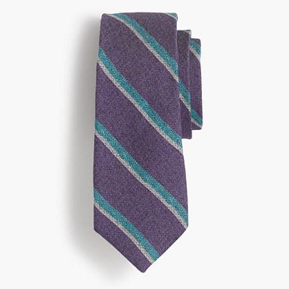 J.Crew Silk-linen tie in purple stripe