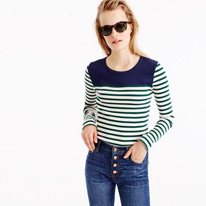 J.Crew Placed-stripe rib T-shirt