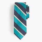 J.Crew English silk tie in green stripe
