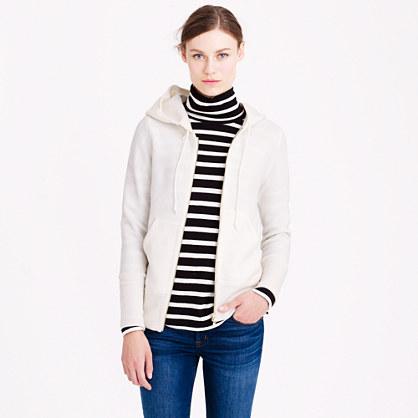 J.Crew Boiled wool zip-front hoodie