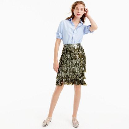 J.Crew Collection sequin fringe skirt
