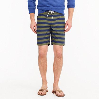 J.Crew 9 board short in olive and navy stripe