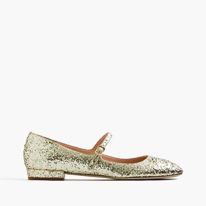 J.Crew Mary Jane flats in glitter