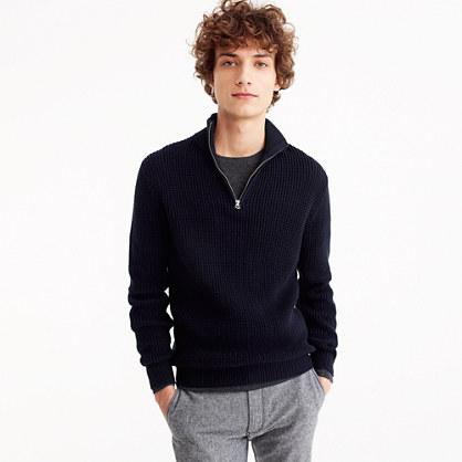 J.Crew Cotton half-zip waffle-knit sweater