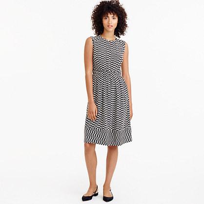 J.Crew Cap-sleeve dress in silk geo print