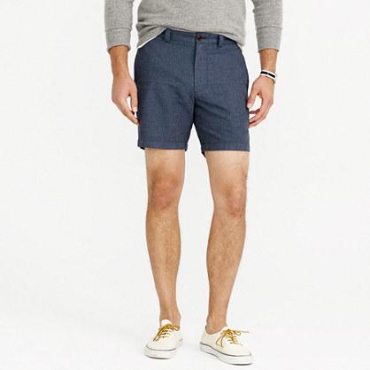 J.Crew 7 Stanton short in crosshatched Irish cotton-linen