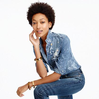J.Crew Limited-edition Western chambray shirt in paint splatter