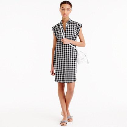 J.Crew Petite classic short-sleeve shirtdress in gingham