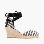 J.Crew Espadrille wedges with ankle wrap in stripe