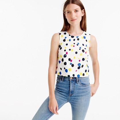 J.Crew Collection clip-dot top in cotton