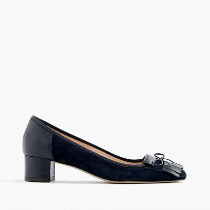 J.Crew Suede and leather heels with fringe