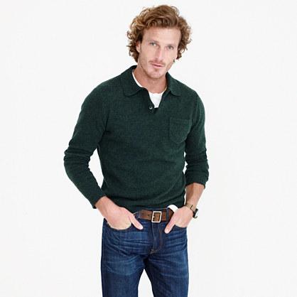 J.Crew Lambswool long-sleeve polo sweater