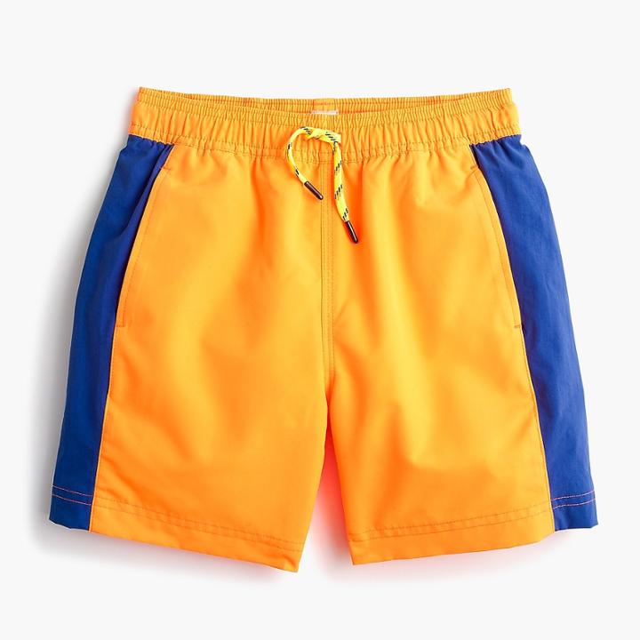J.Crew Boys' swim trunk in side stripe