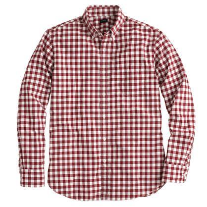 J.Crew Secret Wash shirt in serene burgundy plaid