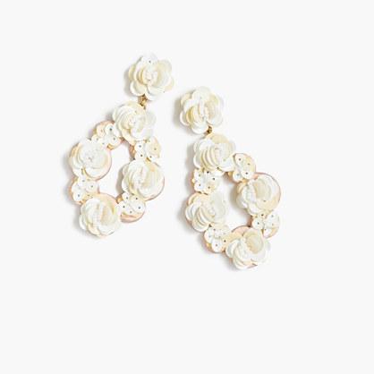 J.Crew Leather embroidered sequin earrings