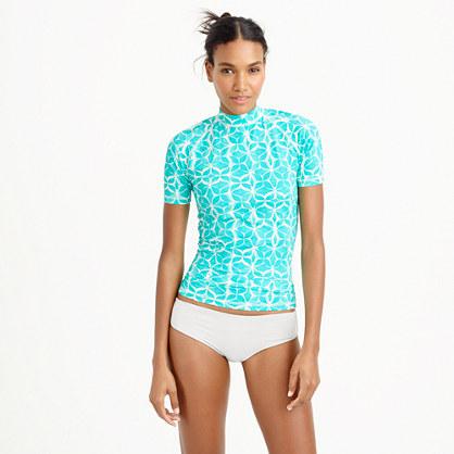 J.Crew Short-sleeve rash guard in mosaic floral