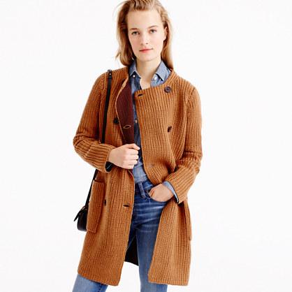 J.Crew Collection bonded-knit sweater coat
