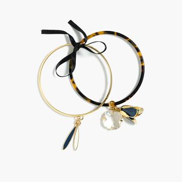 J.Crew Flower charm bangle set