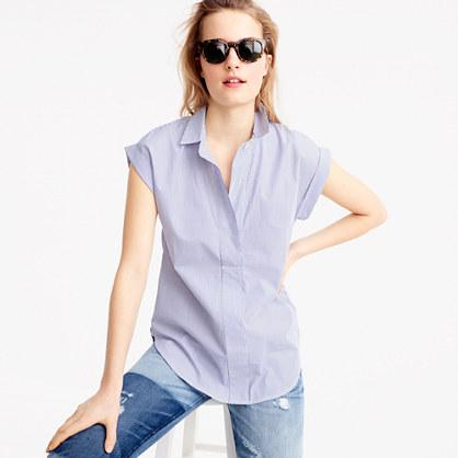 J.Crew Tall short-sleeve popover in shirting stripe