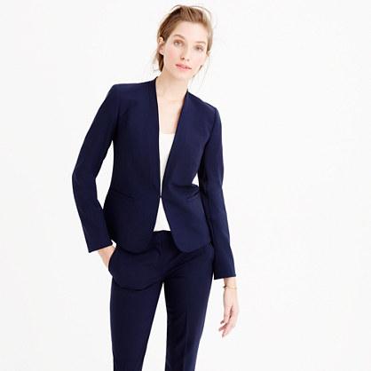J.Crew Tall tipped collarless blazer in Italian stretch wool