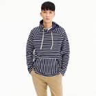 J.Crew Reverse french terry fleece hoodie in blue stripe