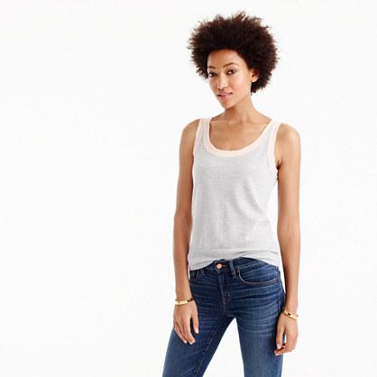 J.Crew Italian featherweight cashmere fringe tank