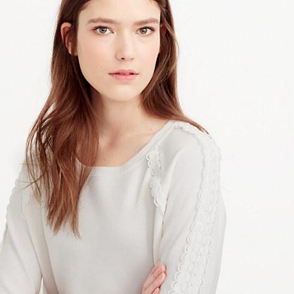 J.Crew Petite scalloped crewneck sweater