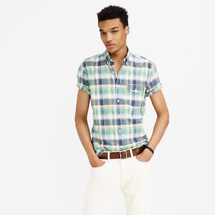 J.Crew Short-sleeve oxford shirt in plaid