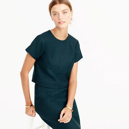 J.Crew Short-sleeve top in double-serge wool