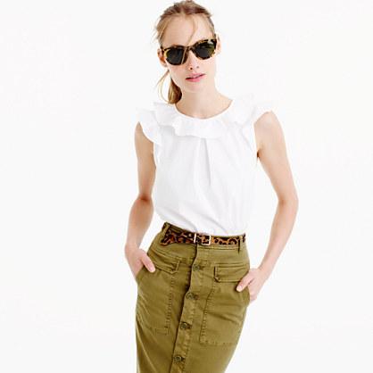 J.Crew Tall ruffle top in cotton poplin
