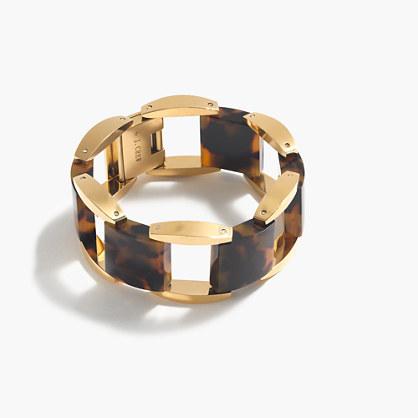 J.Crew Tortoise and antique gold link bracelet