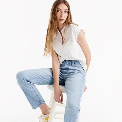 J.Crew Cap-sleeve top in cotton-poplin