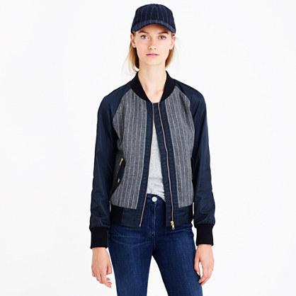 J.Crew Pinstripe bomber