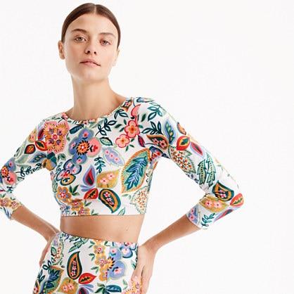 J.Crew Cropped long-sleeve rash guard in Ratti® Rossignol Floral