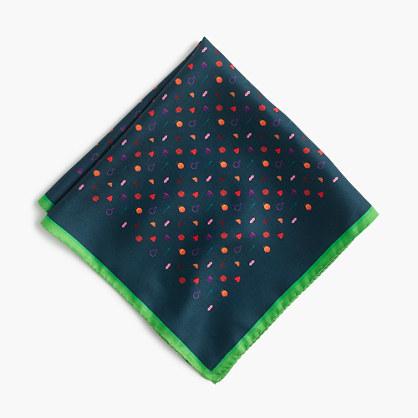 J.Crew Silk pocket square in eclectic print