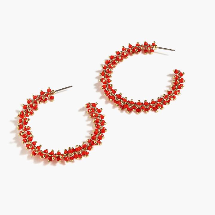 J.Crew Beaded hoops