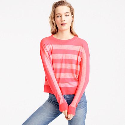 J.Crew Italian featherweight cashmere striped sweater