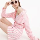 J.Crew Linen short with side tie in stripe