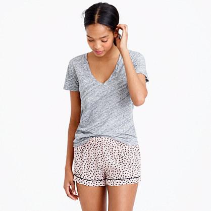 J.Crew Silk sleep short in baby palm tree