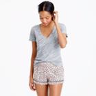 J.Crew Silk sleep short in baby palm tree