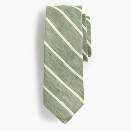 J.Crew Silk-linen tie in thin stripe