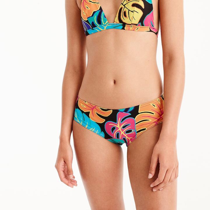J.Crew Seamed bikini boy short in Ratti coral palms print