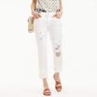 J.Crew Point Sur high-rise boyfriend jean in destructed white denim